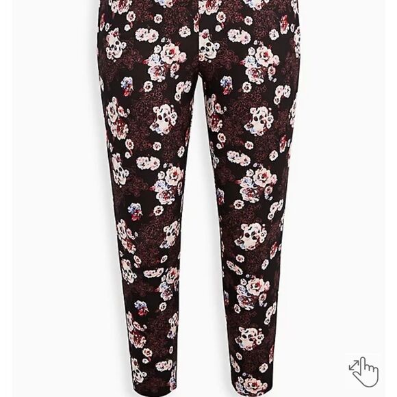 TORRID pixie pant luxe ponte floral skull black NEW NWT leggings 1 1x 14 16 16W - Picture 5 of 7